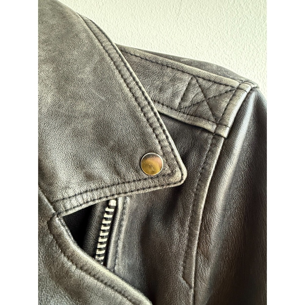 ALLSaints Women's Small Billie Relaxed Fit Mid Leather Biker Jacket $700 EUC - Picture 7 of 16